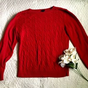 Talbots Red Cable Knit Sweater| Size M